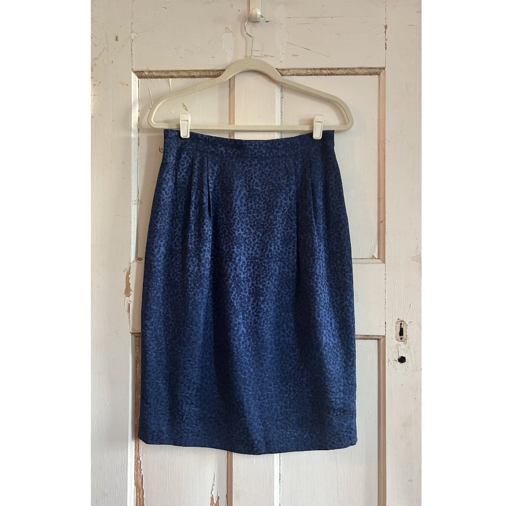 Vintage Carlisle Silk Jacquard Pencil Skirt Classic - Doen Style